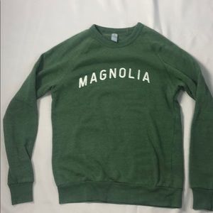 Green magnolia sweater